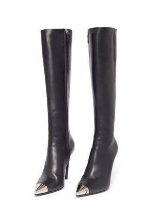 Napa Leather Knee High Boots In Black DAVID KOMA | DKBOOTS03BLACK